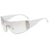 Солнцезащитные очки винтажные панк одно кусок женщин Goggle Y2K Sun Glasses 2000 -х