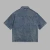 Chemise de travail en denim à manches courtes pour hommes Chemises de marque Vêtements pour hommes Chemise à manches courtes à manches courtes Style Hip Hop Hauts en coton de haute qualité 10864