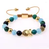 Strand Fashion CZ Micro Pave Buddha Charm Women Jewelry Bracelet Natural Stone Beads Loved Bangle Lady