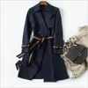 Damska kurtka płaszcza kobiet wiosna 2023 Windbreaker płaszcz Kobiet Długa szczupła w stylu brytyjskim odzież w stylu mody beżowy