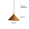 Hanger Lampen Japanse Restaurant Rotan Verlichting LED Lamp Hand Geweven Kunst Lampenkap Retro Persoonlijkheid Zen Kamer Slaapkamer Decor Kroonluchter