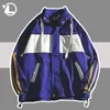 Mens Ceketler Kore Bahar Varsity Erkekler Kapşonlu Patchwork High Street Harajuku Windbreaker Stant Yaka Koleji Sokak Giyim Palto Çift 230804