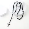 Collane con ciondolo Collana rosario croce 1 pezzo Rosari in vetro resistente ST. Benedetto in rilievo per gioielli religiosi decorativi