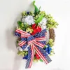 Decorative Flowers Front Door Wreath Delicate Fine Workmanship Bright Color US Independence Day Party Decor Household Supply