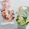 Confezione regalo Bouquet Farfalla Scava fuori Maniglia Cesto Carta da regalo Scatola per composizioni floreali Scatole per imballaggio per feste di San Valentino