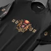 Men's T Shirts Light Luxury Lion Diamond Embroidered Short T-shirt Round Neck Fashion Brand Ice Silk Half Sleeve Casual