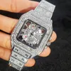 Другие часы Fashion Square Watch для мужчин роскошные бриллианты -лостовые квартальные наручные часы Классический дизайн хип -хоп Ice Out Продав 230804