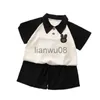 Clothing Sets 2023 Children Clothing Sets Polo Shirtsshorts School Suits for Kids Boys Girls Tracksuits Summer Toddler Outfits Baby Clothes x0803