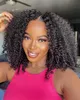 Syntetyczne peruki Kinky Curly V Part Wid Human Hair No Minned Cienka Malezja dla kobiet 250 Gęstość Afro Blueless U WI 230803