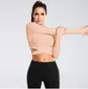 Active Shirts Women Long Sleeve Yoga Fitness Running Sports Tights Padded Tank Top T-shirt