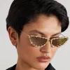 Óculos de Sol Brilhante Olhos de Gato Strass Feminino 2023 Designer Óculos de Sol UV400Diamante Gafas De Sol Mujeres