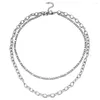 Kedjor Minamamastainless Steel Multi-Layer Spiral Figaro Link Chain Necklace For Women Choker Collar Hip Hop smycken gåva