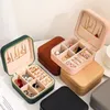 Jewelry Boxes Box With Mirror Travel Simple Storage Organizer Case Earrings Necklace Ring Display Leather 230803