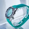 Orologi da polso THORN Orologio subacqueo da uomo Quadrante blu Vetro zaffiro Giappone NH35 Movimento automatico 200 m Impermeabile Cinturino in caucciù Super Green Lume