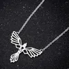 Anhänger Halsketten Mode Niedliche Origami Vogel Halskette Für Frauen Lange Kette Phoenix Edelstahl Benutzerdefinierte Geometrische Schmuck Geschenk