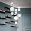 Lâmpadas pendentes de vidro moderno luzes LED Candied Haws lâmpada para sala de estar restaurante bar el decoração interna iluminação HangLamp