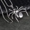 Hanger Kettingen 60 70mm Big Heavy Spider Dier Goud Kleur Zilver Hip Hop Street Dance Titanium Staal NE454G Stopgezet