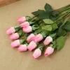 Fiori decorativi 5 pezzi 45 cm fiore di rosa artificiale decorazione del giardino di casa vero tocco falso fai da te bouquet da sposa regalo di San Valentino
