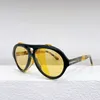 Black Havana Yellow Pilot Sunglasses with Yellow Shield Mens Summer Sunnies gafas de sol Sonnenbrille UV400 Eye Wear with Box