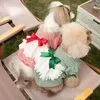 Chien vêtements printemps été mousseline de soie Plaid femme de chambre jupe tablier vêtements pour animaux de compagnie chat et vêtements ours en peluche citrouille groupe chiot robe fille