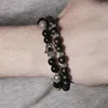 Strand Punk Perles Bracelet Pour Hommes Demon Eye Palm Set 8mm Carte Pierre Tigre Élastique Bijoux