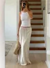 Jupes Tossy taille haute ample femme longue jupe solide décontracté élégant Streetwear mode à lacets Slim Y2k tenues pour femmes Maxi 230804