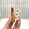 Advanced Women's Lipstick Frosted Silk Soft Gift Box 3-piece Set with Broken Flower Gold Tube 25 #/Gold Tube 25 # Green Tube 02 # 1.3gx3