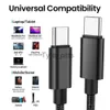 Laddare/kablar typ C till typ C -kabel PD 60W Fast laddningskabel USB C till USB C -kabel för Samsung S20 MacBook Pro Xiaomi -laddare USB -kabel X0804