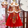 Abbigliamento etnico Raso Anno Abito Due pezzi Inverno Bambina Performance Hanbok Natale Halloween Cinese