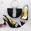 Chaussures Habillées QSGFC Élégant Sac En Trois Dimensions Et Dames À Talons Hauts Matériel Brillant Avec De Gros Strass Pour La Fête De Mariage Nigérian