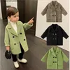 Spring Autumn Baby Boys Woolen Jackets rockar lång stil stilig pojke rutig utkläder barn kläder barn jacka jacka