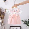 Fille Robes Né Bébé Filles Robe D'été À Manches Courtes Coton Fleur Vêtements Mode 0-3T