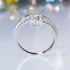 Cluster Rings Trendy S925 Sterling Silver Platinum Plated High Carbon Diamond Ring For Women Fine Jewelry Wedding Bands Party Gift 1