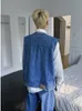 Mens Tracksuits Gmiixder Jeans 2pcs Suit Men Trend Korean Handsome Casual Denim Vest Jacket High Street Twopiece SuitSingle Streetwear 230804