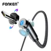 Laddare/kablar Fonken Magnetiska kabel 540 Rotera Typ C Magnetisk laddning Kabel Mikro USB Magnet Charger Cord Mobiltelefon Kabel för iPhone 11 8 X0804