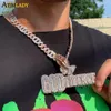 Naszyjniki wisiorek lodowe Bling dwukrotne kolor cz litery naszyjnik Naszyjka Cuubic Cyrconia Różne odznaki projektowe mężczyźni Kobiety moda biżuteria Hip Hop 230803