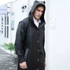 Yağmurluk moda uzun yetişkin yağmurluk erkekleri kadınlar eva siyah geçirmez açık yürüyüş yağmur ceket panç ceket kapşonlu su geçirmez yeniden kullanılabilir 230803