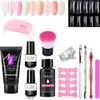 Kits de nail art 13pcs Set 30ml Poly Gel Builder com lâmpada LED UV Tudo para manicure Design Crystal Extension Nails 230803