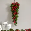 26 Berry Boxwood Teardrop Artificial Plant, Red