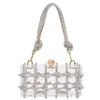 Été nouveau sac tissé Transparent femmes tendance boîte acrylique petit carré sous les bras dîner sac à main 230809