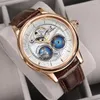 Wristwatches Super Men's Auto-Rotation 3D Double Earth Flywheel Mechanical Watches North/South Hemisphere SEAKOSS 1963 Automatic