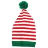 ELF Santa Beanies Christmas Party Sticked Hat Vuxna Green Red Stripe Winter Warm Cap Hair Head Wamer pannband Gorro