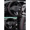 Steering Wheel Covers Durable Useful Car Cover Comfortable For 15"/37-38CM PU Leather Black And Red General Parts