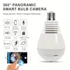 Caméra Ampoule WiFi V380 Pro - Caméra de Surveillance Panoramique avec Détection de Mouvement et Poussée d'Alarme, Compatible avec Ampoule E27