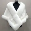 Bridal Wraps 10 färger Mixed Orders Autumn Winter Long Fox Faux Fur Evening Dress Shawl Cloak Scarf Female Party Cocktail3164