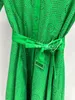 Women Dreeses Spring and Summer loro piana Cotton Embroidered Green Dress