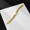 Bangle Stainless Steel Watch Band Link Chain Men's Bracelets For Man Gold Color Hand Bracelet Length Adjustable Wholesale