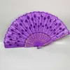 Çin tarzı ürünler renkli nakış payetleri fan renkli kutup payetler kadın dans fan plastik moda katlanır fan ev dekor R230804