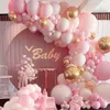 Andra evenemangsfestartiklar Rose Balloon Garland Arch Kit Wedding Birthday Party Decoration Girls Baby Shower Kön avslöja dopet Ballon Baloon Decor 230804