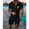 Herrspårspoler Polo Tracksuit Shorts Set For Man Clothing Slovakia Flag FingerPrint Summer Duits Sports Pant Tee Shirt Basketball